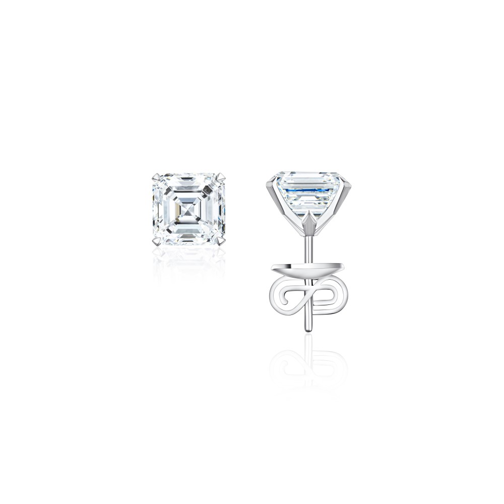 Studs New Basic 18-carat white gold with diamonds