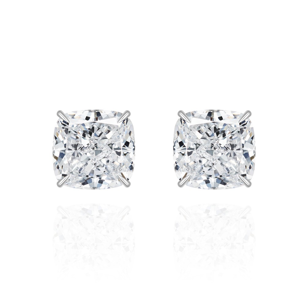 Studs New Basic 18-carat white gold with diamonds
