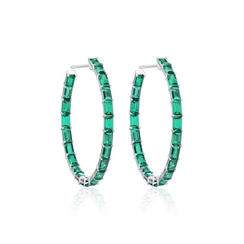 Earrings 18-carat white gold with emeralds Earrings 18-carat white gold with emeralds