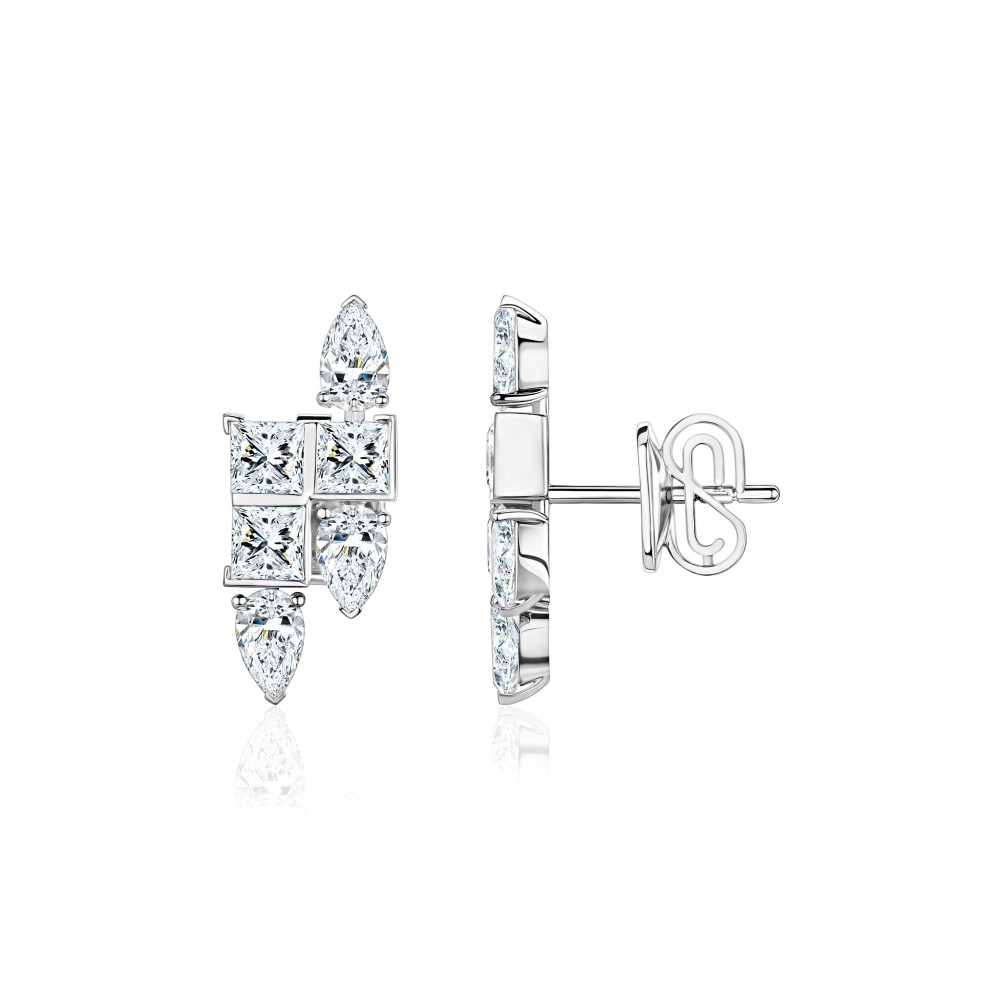 Mono Earring 18-carat white gold with diamonds