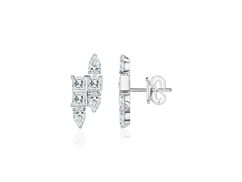 Mono Earring 18-carat white gold with diamonds