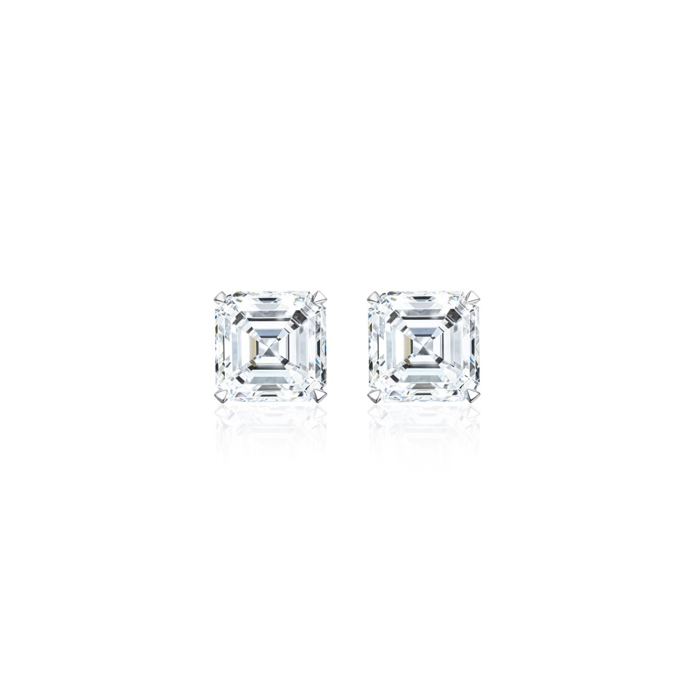 Studs New Basic 18-carat white gold with diamonds