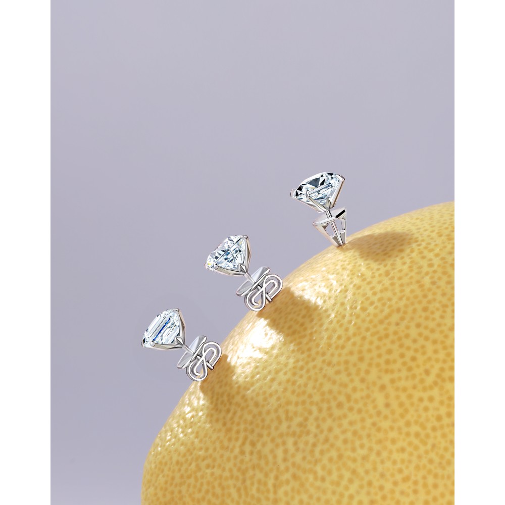 Studs New Basic 18-carat white gold with diamonds