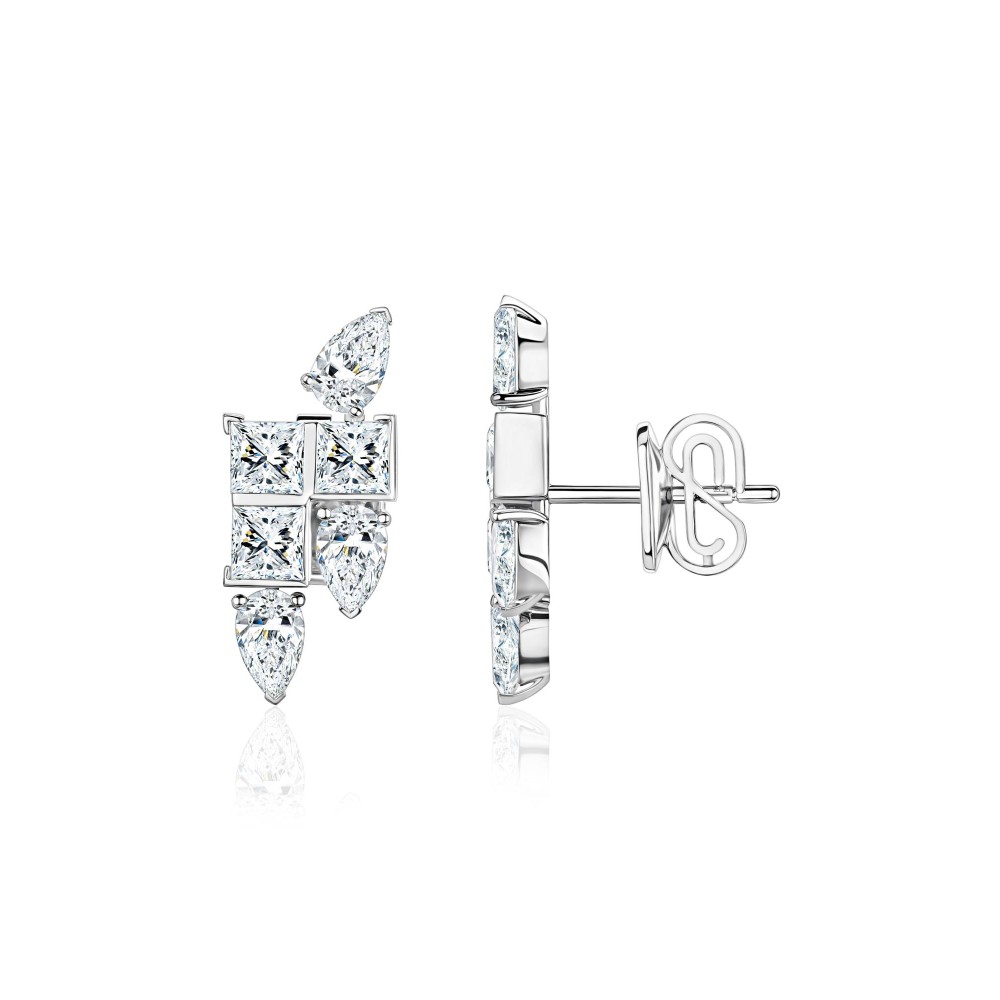 Mono Earring 18-carat white gold with diamonds