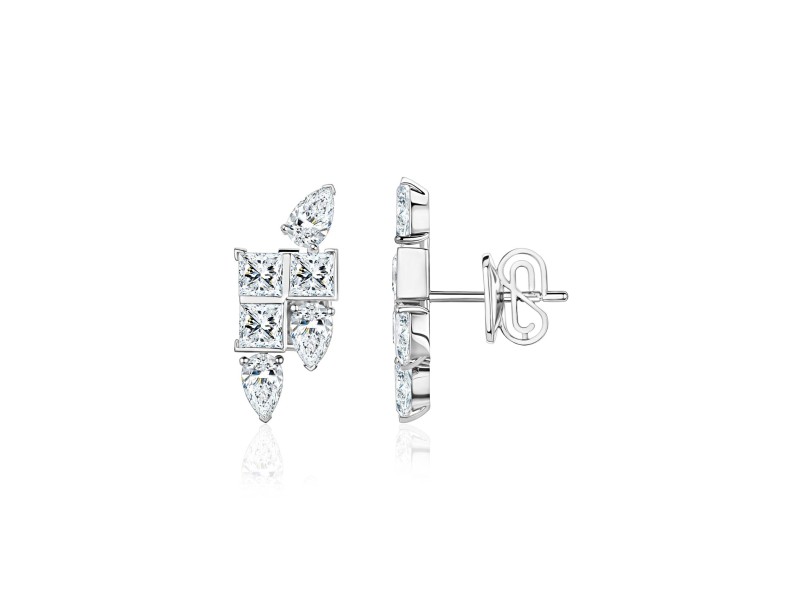 Mono Earring 18-carat white gold with diamonds