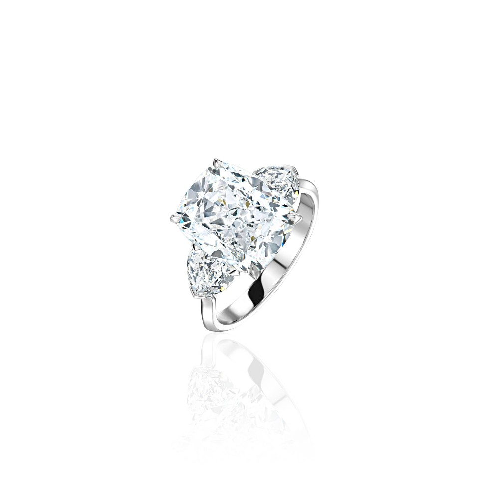 Ring 18-carat white gold with diamonds