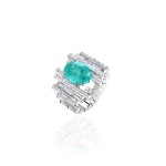Ring 18-carat white gold with diamonds