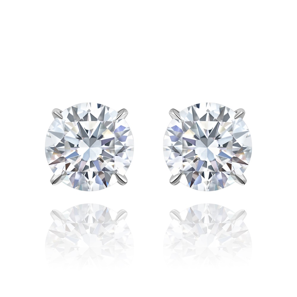 Studs 18-carat white gold with diamonds
