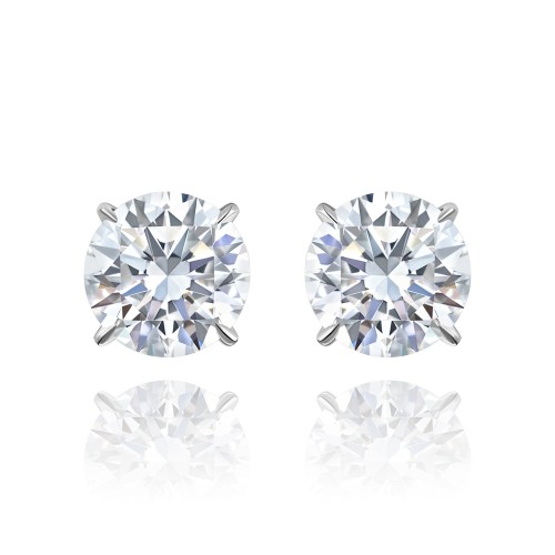 Studs 18-carat white gold with diamonds