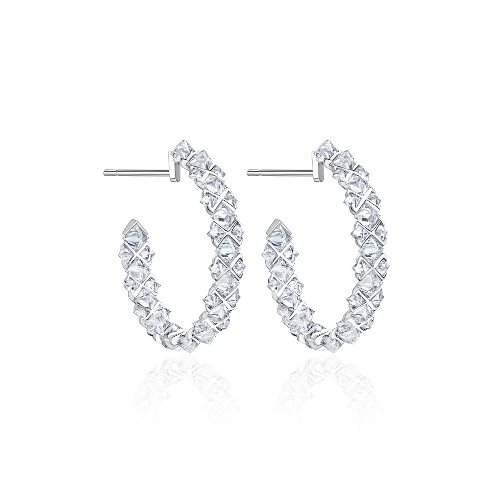 Earring 18-carat white gold with diamonds