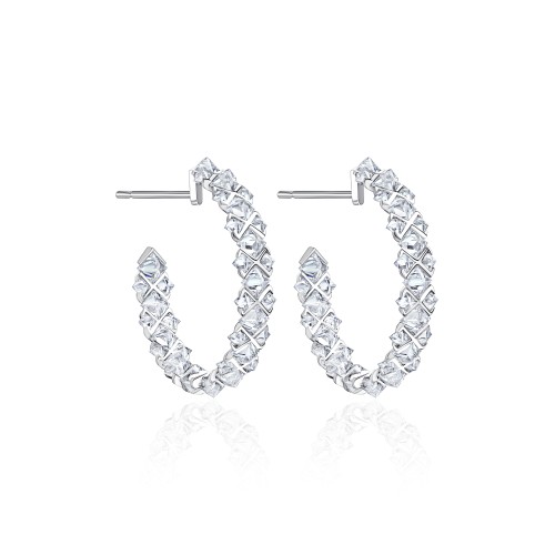 Earring 18-carat white gold with diamonds