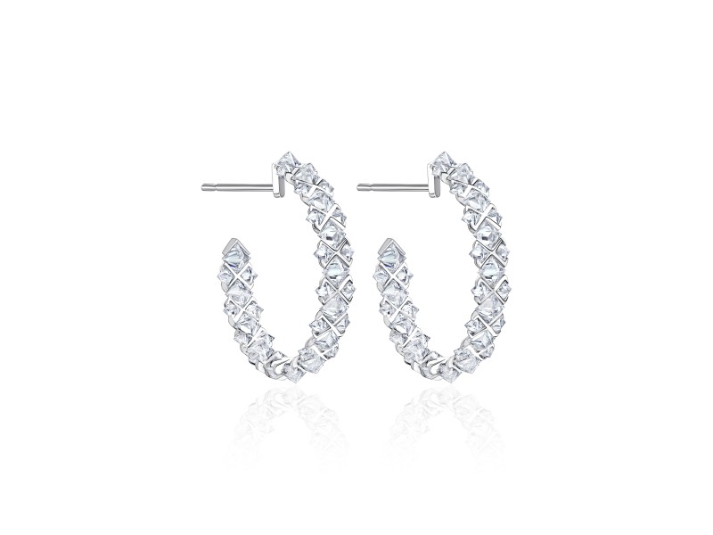 Earring 18-carat white gold with diamonds