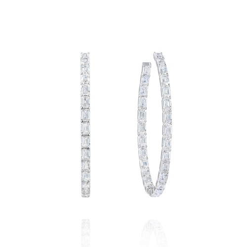 Earring 18-carat White gold with diamonds Earring 18-carat White gold with diamonds