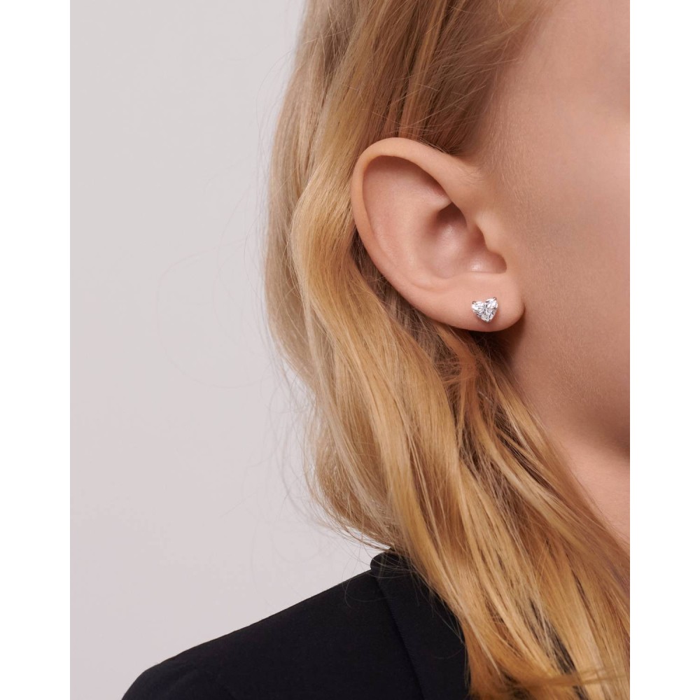 Earrings, 18-carat white gold with diamonds