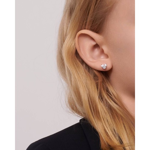 Earrings, 18-carat white gold with diamonds