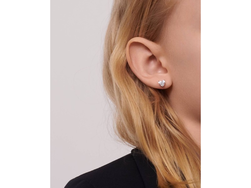 Earrings, 18-carat white gold with diamonds