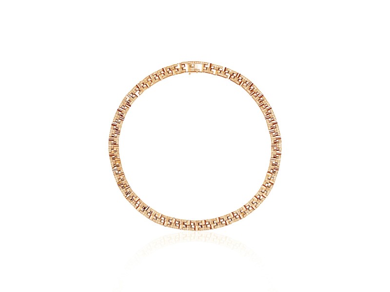 Necklace, 18-carat Pink gold with diamonds