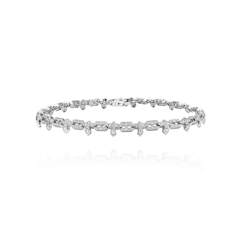 Choker, 18-carat white gold with diamonds