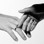 Men's wedding ring with a secret, 18-carat white gold with diamonds