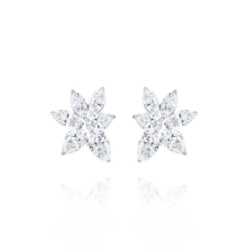 Earring, 18-carat white gold with diamonds