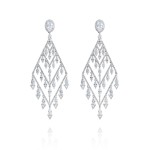 Earrings, 18-carat white gold with diamonds
