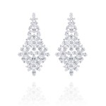 Earrings, 18-carat white gold with diamonds