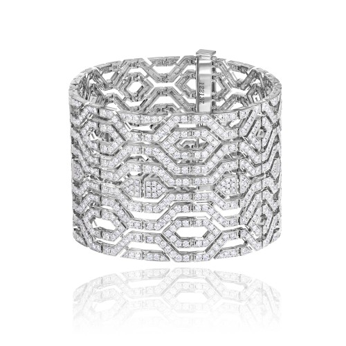 Bracelet, 18-carat white gold with diamonds