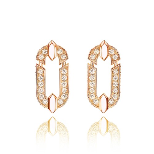 Earring 18-carat Pink gold with diamonds Earring 18-carat Pink gold with diamonds