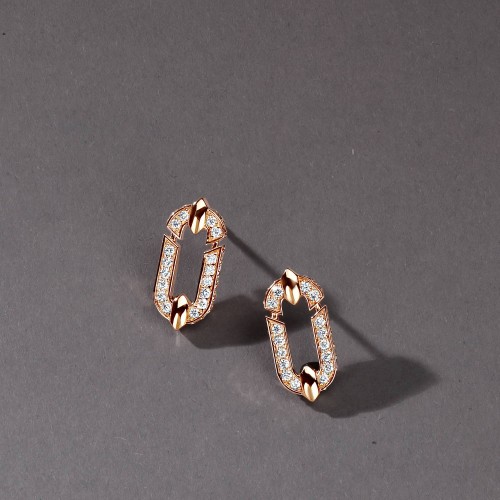 Earring 18-carat Pink gold with diamonds Earring 18-carat Pink gold with diamonds