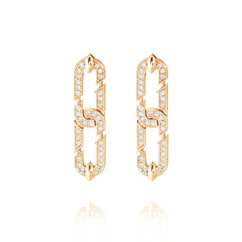 Earring 18-carat Pink gold with diamonds Earring 18-carat Pink gold with diamonds