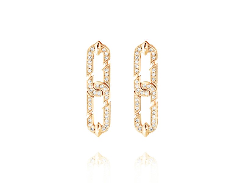 Earring 18-carat Pink gold with diamonds