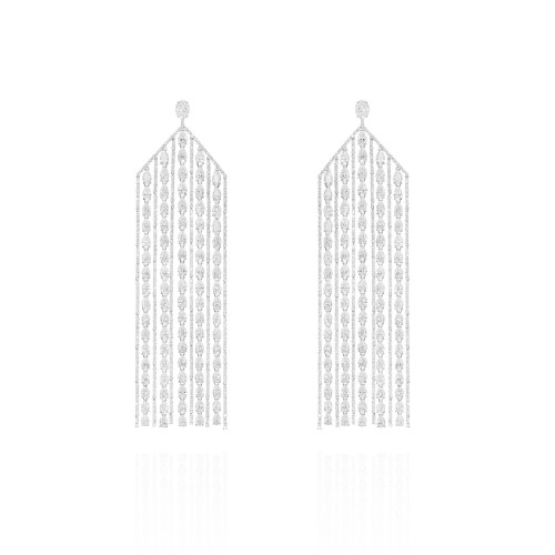 Earrings, 18-carat white gold with diamonds Earrings, 18-carat white gold with diamonds