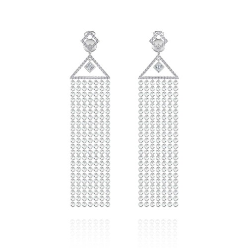Earrings, 18-carat white gold with diamonds Earrings, 18-carat white gold with diamonds