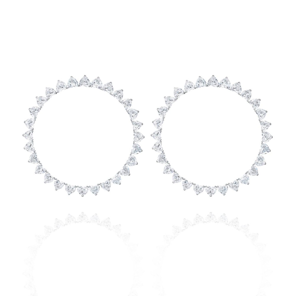 Earrings, 18-carat yellow gold with diamonds