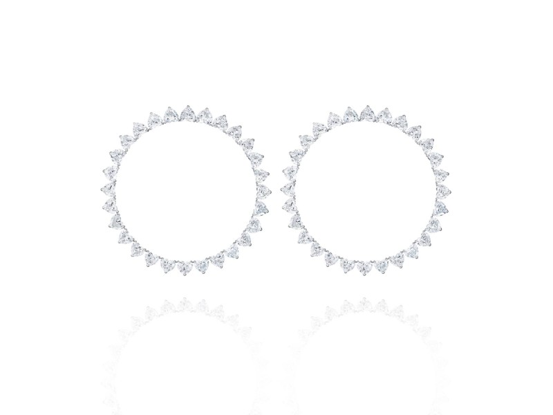 Earrings, 18-carat yellow gold with diamonds