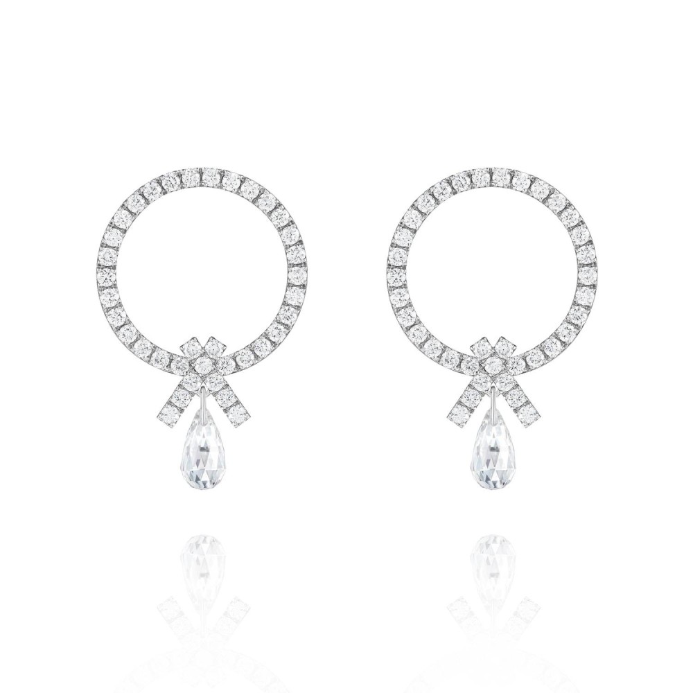 Earrings / Studs, 18-carat white gold with diamonds