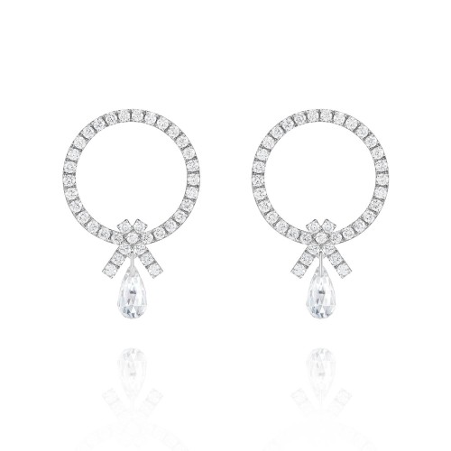 Earrings / Studs, 18-carat white gold with diamonds