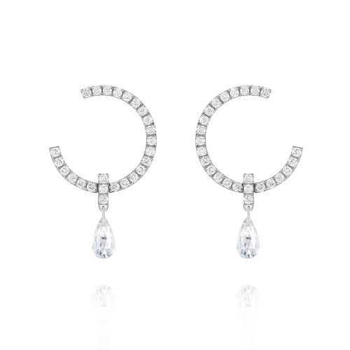 Earrings / Studs, 18-carat white gold with diamonds Earrings / Studs, 18-carat white gold with diamonds