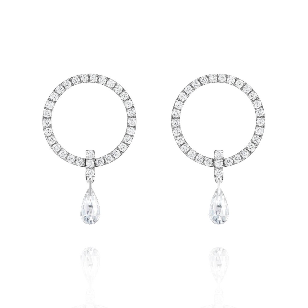 Earrings / Studs, 18-carat white gold with diamonds