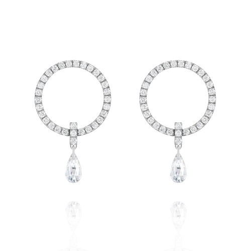 Earrings / Studs, 18-carat white gold with diamonds