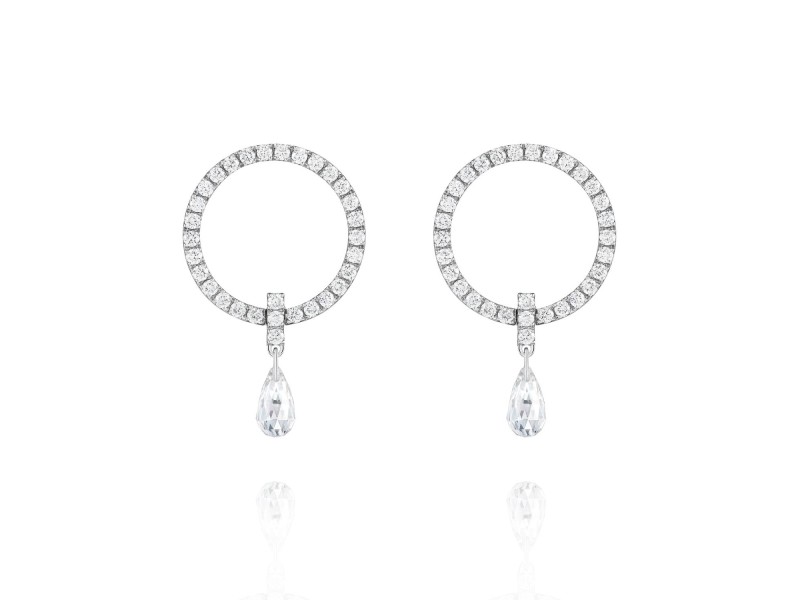 Earrings / Studs, 18-carat white gold with diamonds