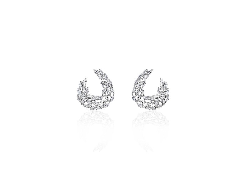 Earring 18-carat White gold with diamonds
