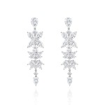 Earrings, 18-carat white gold with diamonds