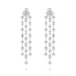 Earrings, 18-carat white gold with diamonds