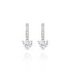 Children's earrings, 18-carat white gold with diamonds