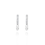 Children's earrings, 18-carat white gold with diamonds