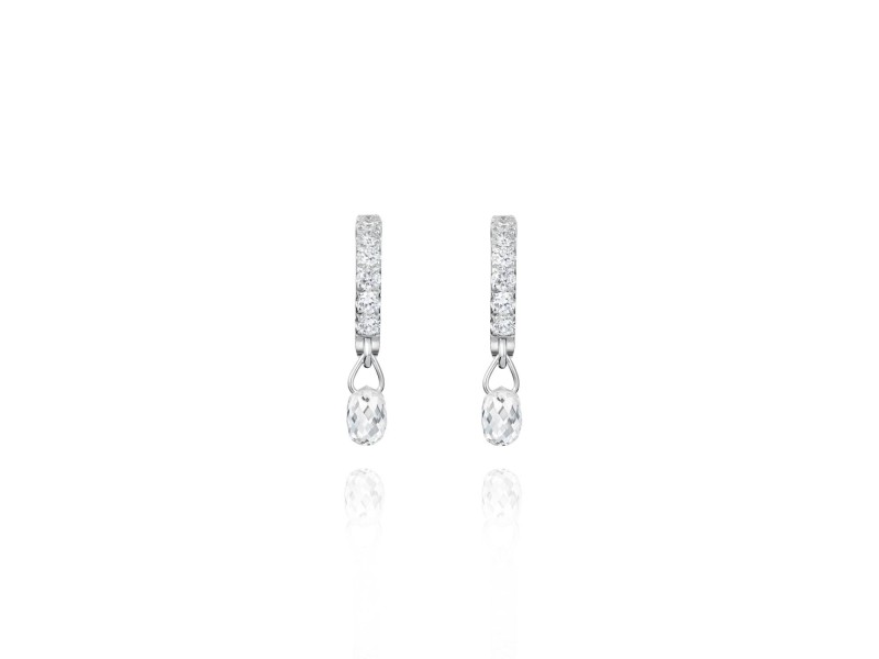 Children's earrings, 18-carat white gold with diamonds