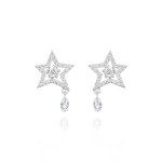 Children's earrings, 18-carat white gold with diamonds