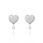 Children's earrings, 18-carat white gold with diamonds