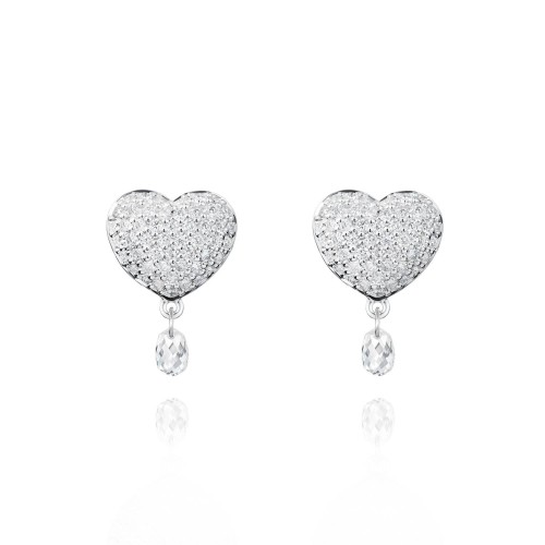 Children's earrings, 18-carat white gold with diamonds Children's earrings, 18-carat white gold with diamonds